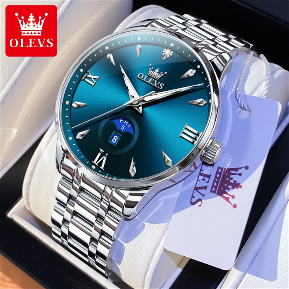 Luxury Watch Brand - OLEVS Moon Phase 남성용 시계 달력