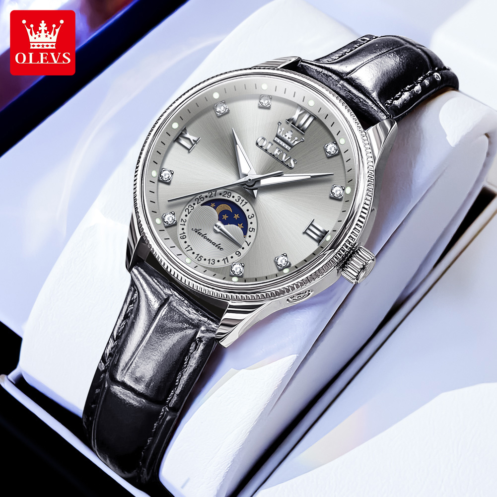 Luxury Watch Moon Phase - OLEVS 문페이즈 패션 여성 시계 다이아몬드