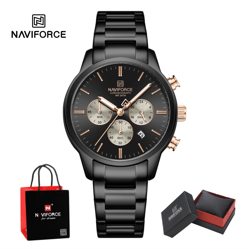 Luxury Watch Strap - NAVIFORCE 남성용 쿼츠 크로노그래프 시계 방수