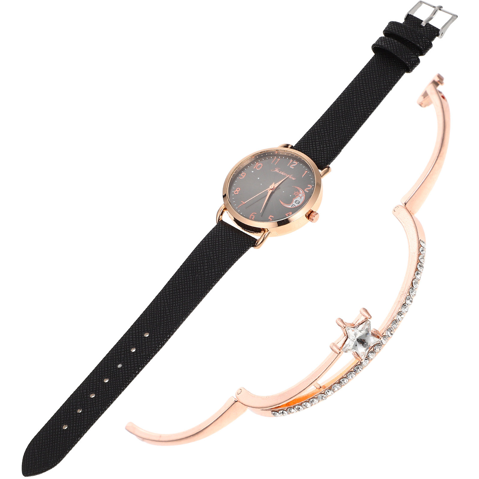Luxury Watch White - 1세트 우아한 스타 문 여성용 시계