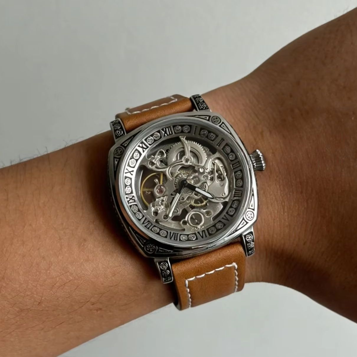 Luxury Watch It - 새로운 빈티지 스타일 남성용 스켈레톤 기계식