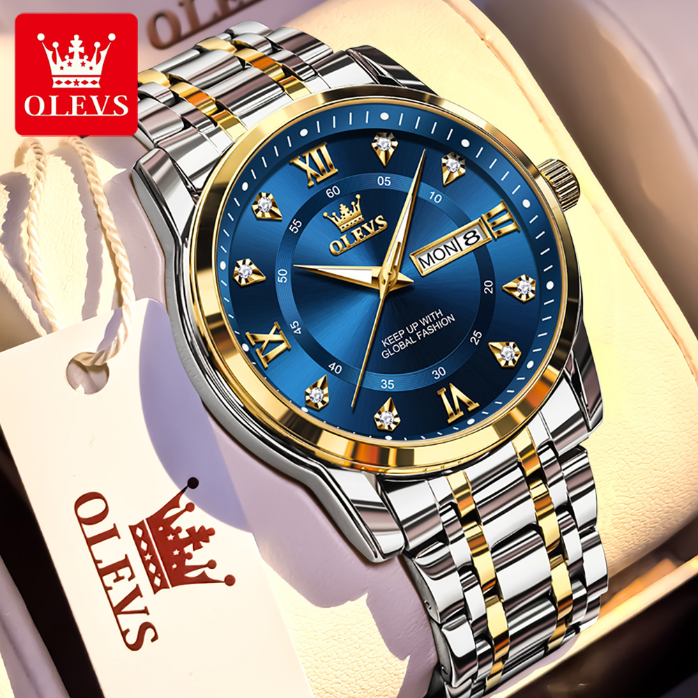 Luxury Watch Brand - OLEVS 브랜드 패션 남성용 시계 스테인레스