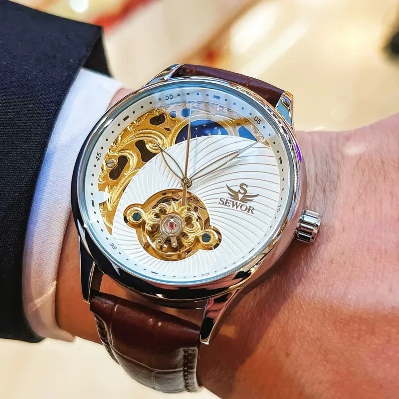 Luxury Watch It - 고급스러운 남성용 오토매틱 기계식 시계, 스켈레톤