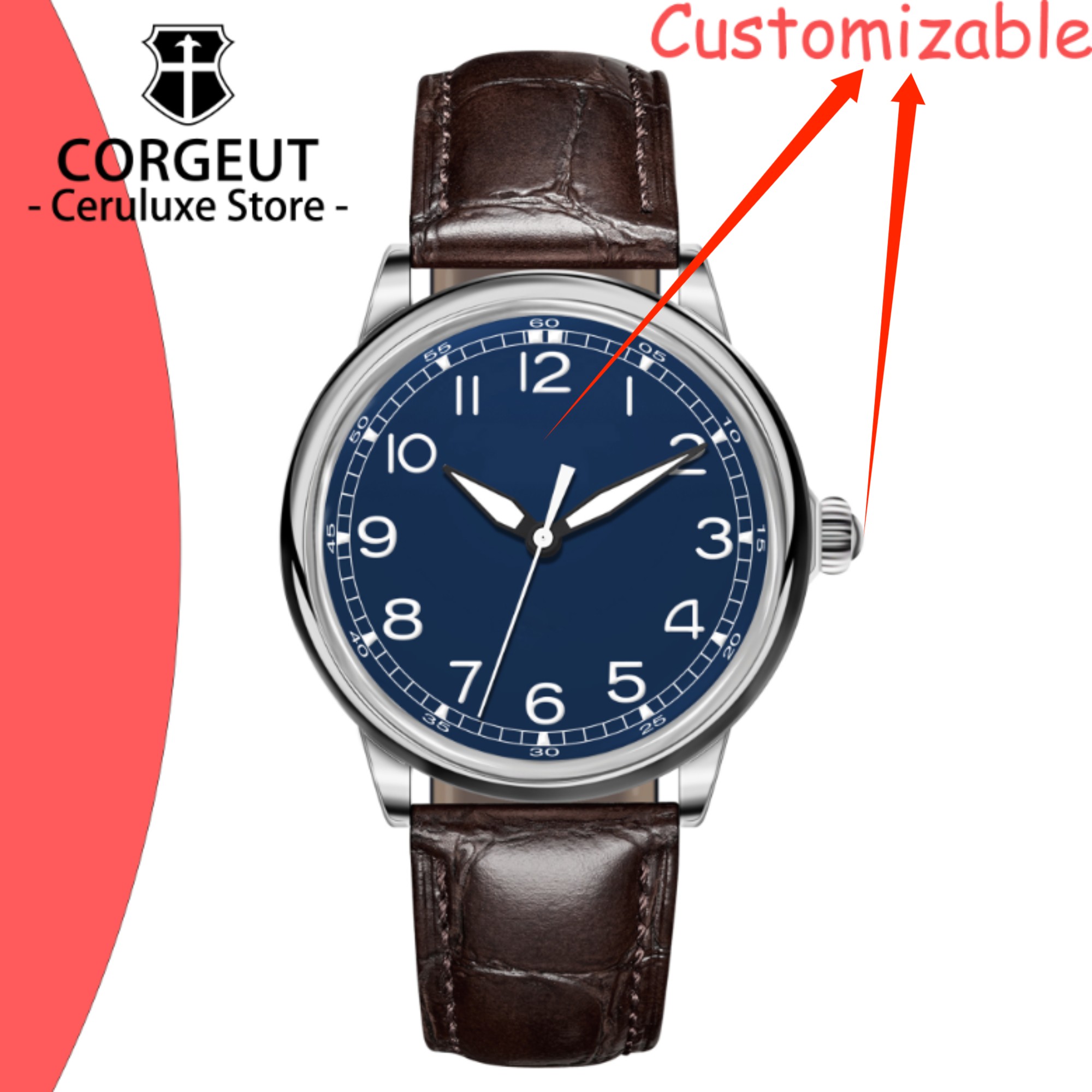 Luxury Watch Logos - 커스텀 로고 41mm MIYOTA8215 오토매틱 기계식