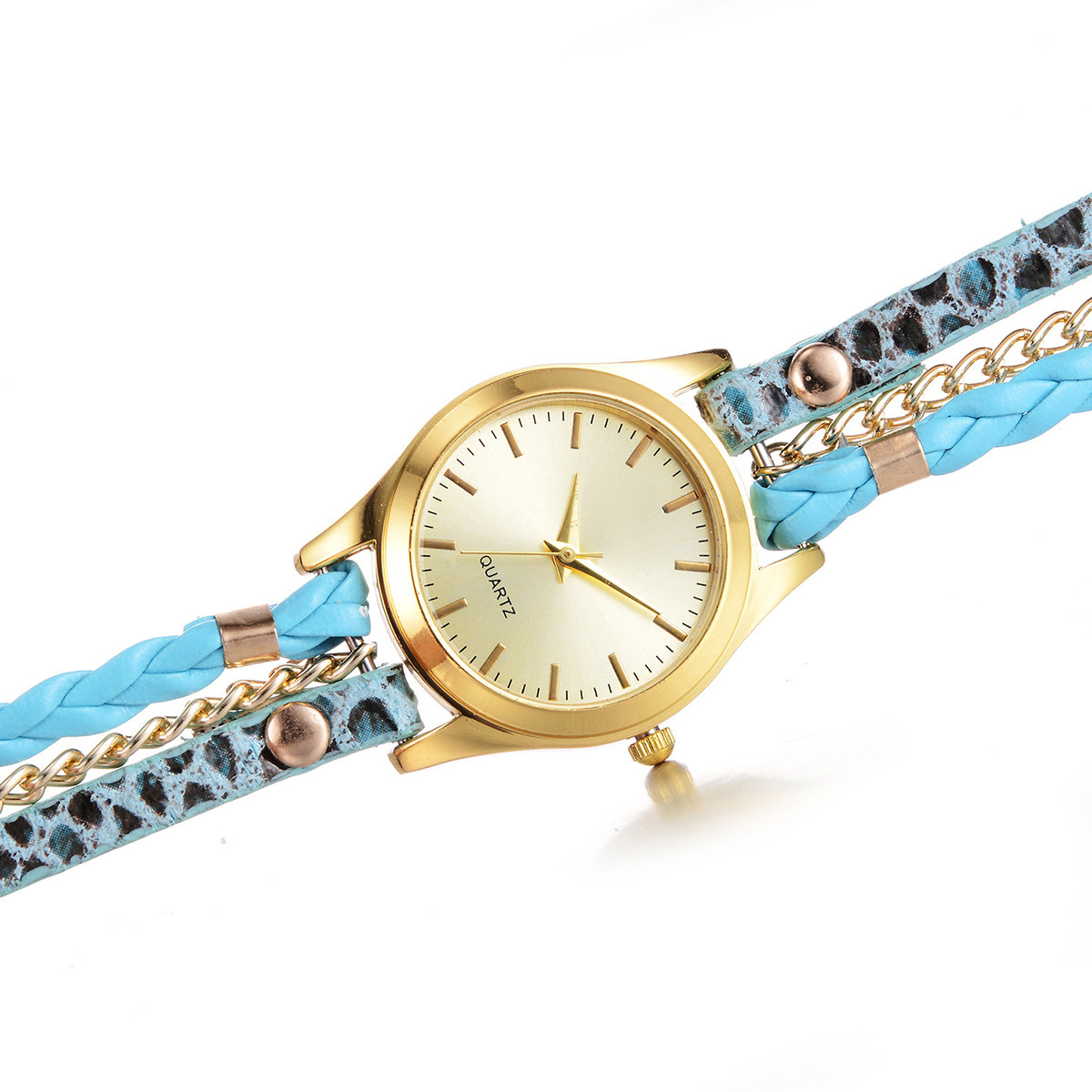 여성용 레오파드 텍스처 쿼츠 시계 골드 톤 케이스 미네 - Luxury Watch White 리뷰 및 가격