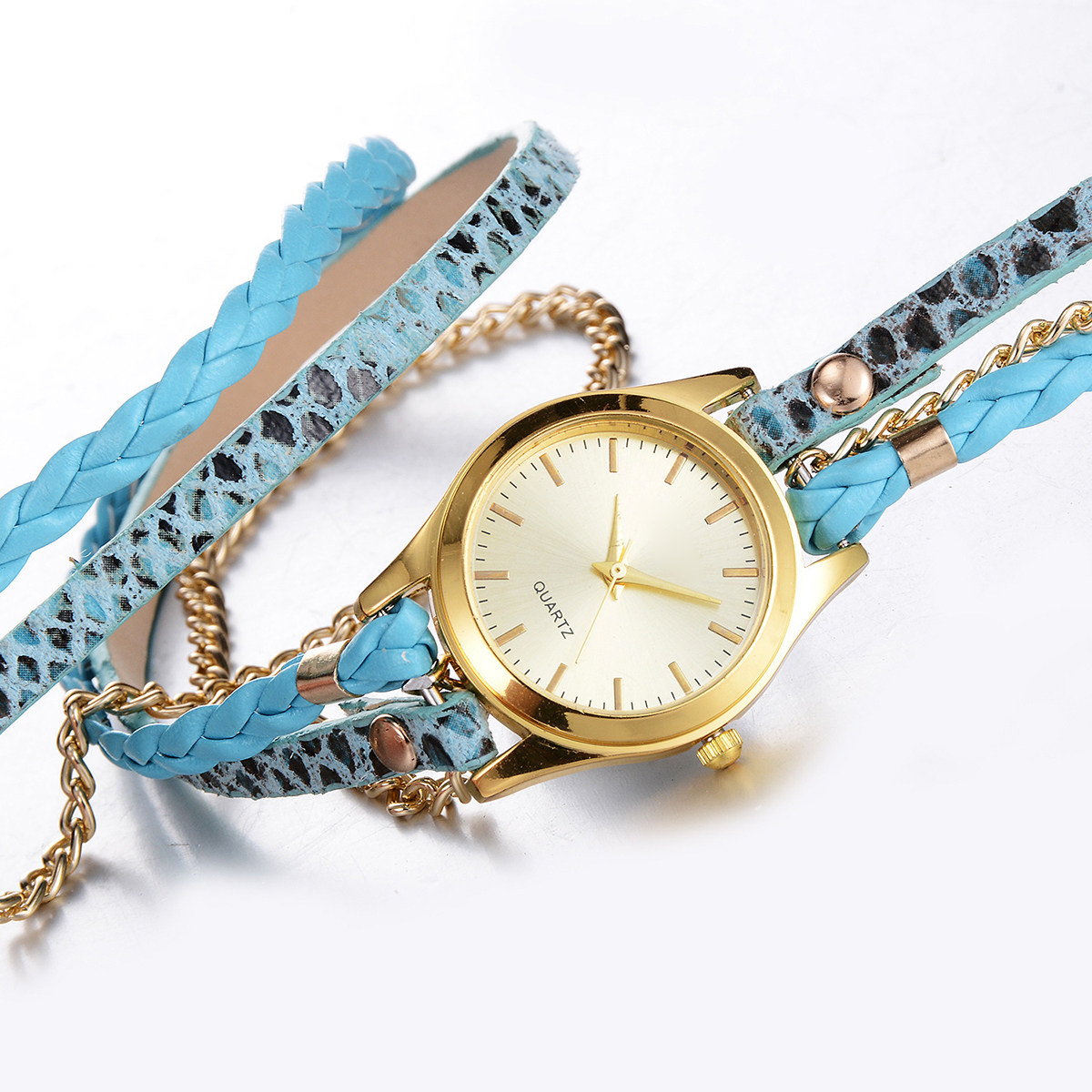 여성용 레오파드 텍스처 쿼츠 시계 골드 톤 케이스 미네 - Luxury Watch White 리뷰 및 가격