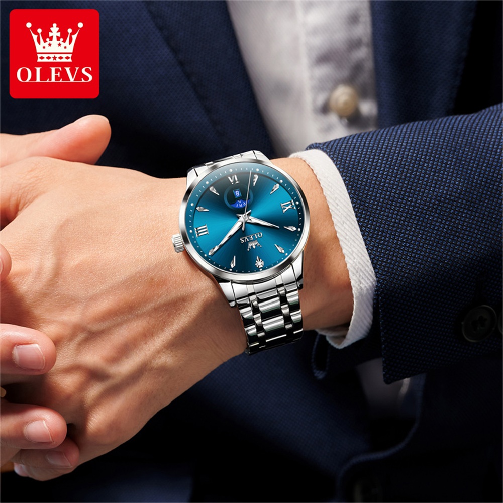 OLEVS Moon Phase 남성용 시계 달력 30m - Luxury Watch Brand 리뷰 및 가격