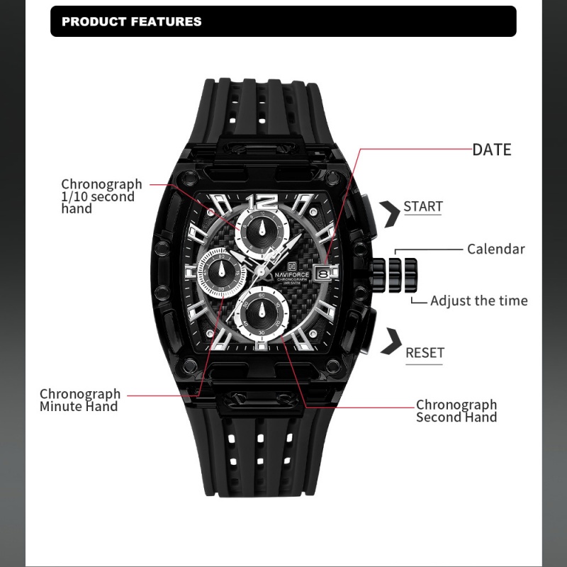 네비포스 남성용 시계 5ATM 방수 쿼츠 크로노그래프  - Luxury Watch Strap 리뷰 및 가격