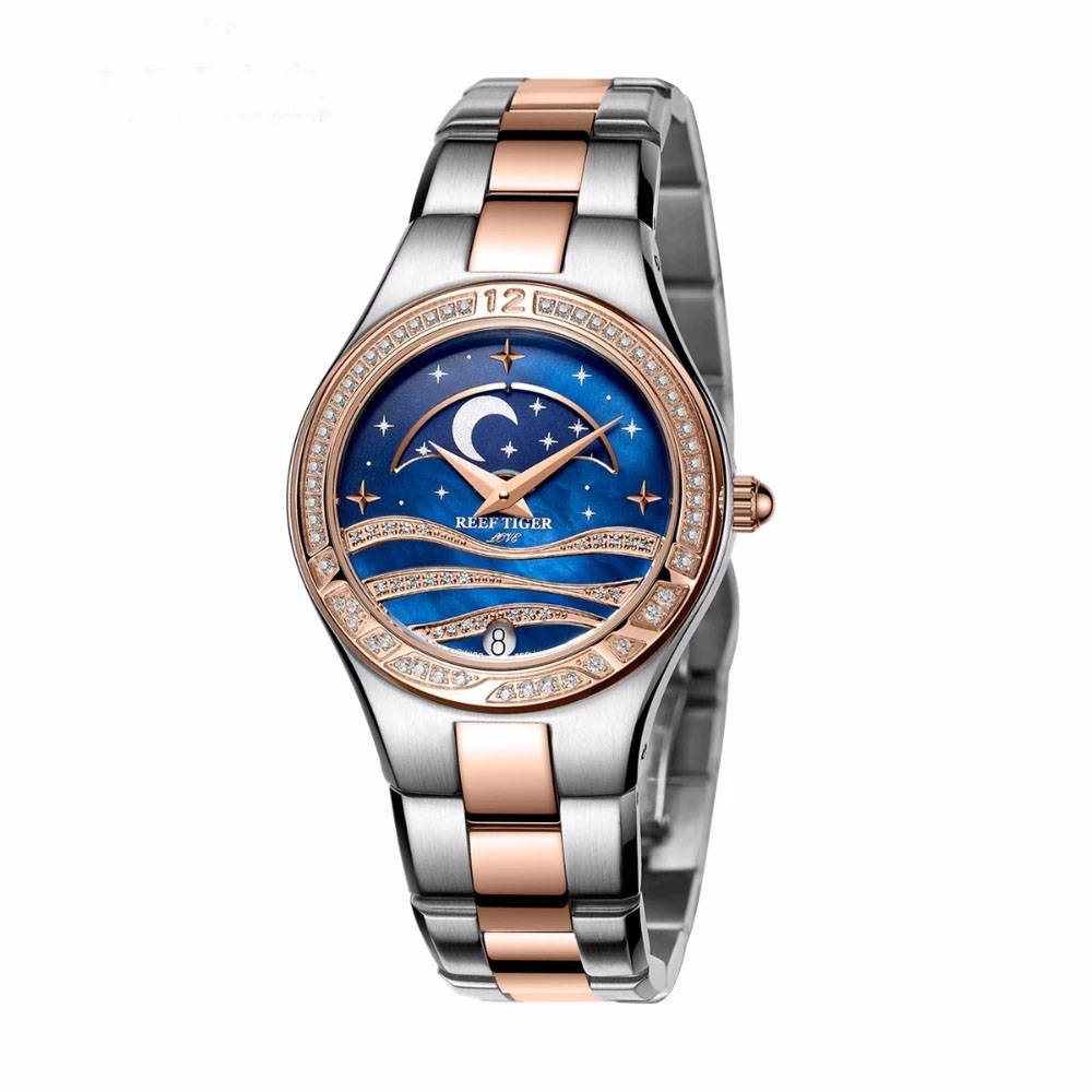 Reef Tiger/RT 여성용 럭셔리 쿼츠 손목시계, - Luxury Watch Moon Phase 리뷰 및 가격