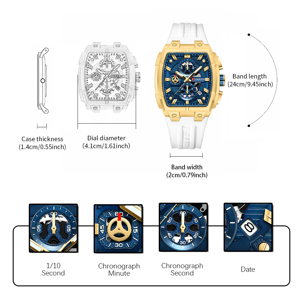 CURREN 남성용 럭셔리 빈티지 시계, 실리콘 스트랩 - Luxury Watch Strap 리뷰 및 가격
