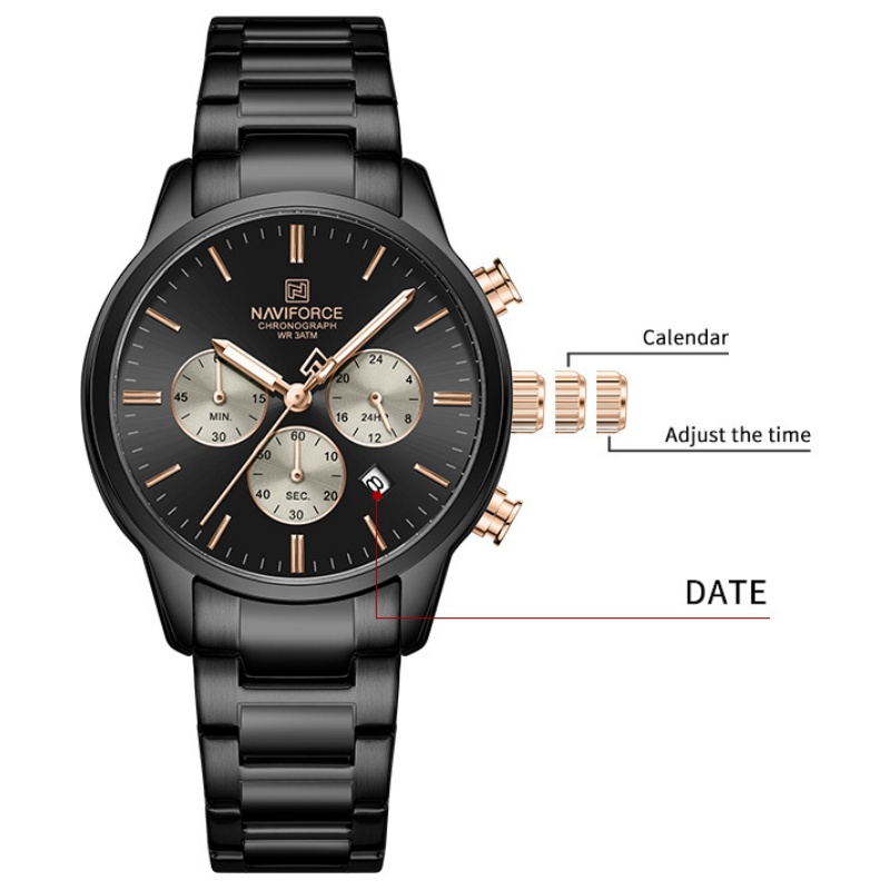 NAVIFORCE 남성용 쿼츠 크로노그래프 시계 방수  - Luxury Watch Strap 리뷰 및 가격