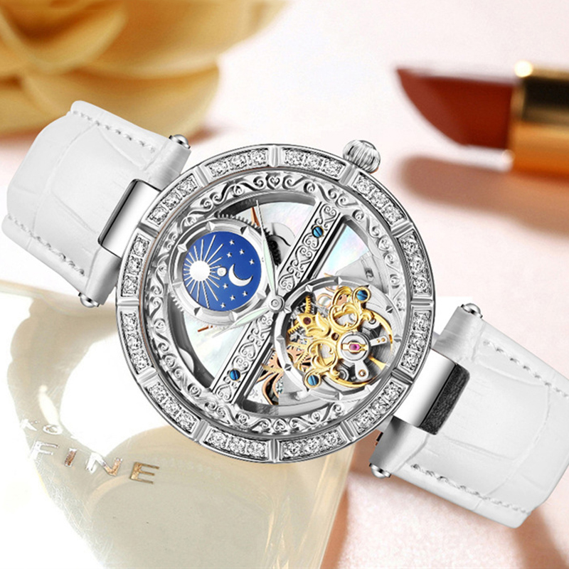숙녀 시계 자동 여성 럭셔리 패션 방수 시계 여성용 시 - Luxury Watch Moon Phase 리뷰 및 가격