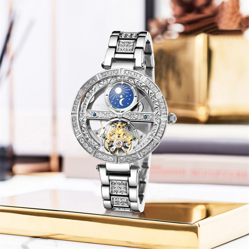 숙녀 시계 자동 여성 럭셔리 패션 방수 시계 여성용 시 - Luxury Watch Moon Phase 리뷰 및 가격