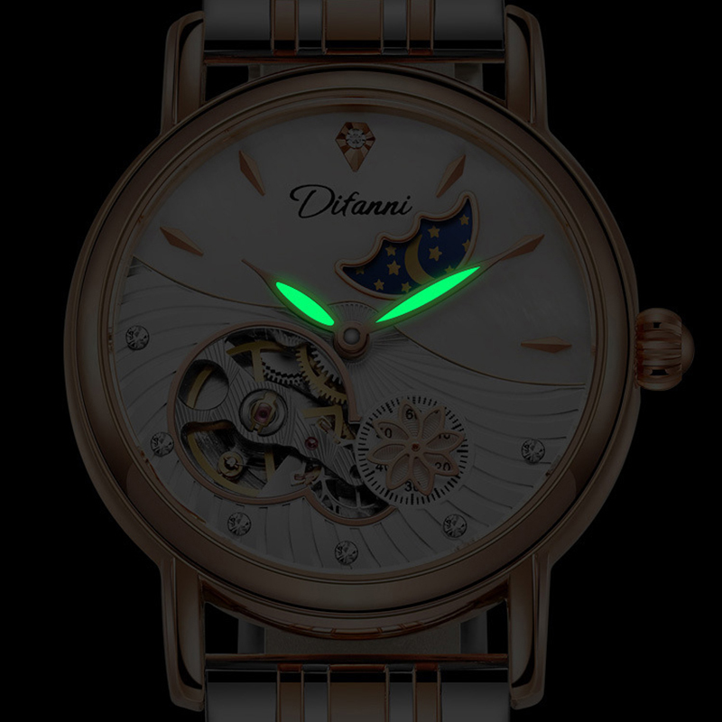 여성용 자동 기계식 시계 회전식 꽃 시계 여성용 브랜드 - Luxury Watch Moon Phase 리뷰 및 가격