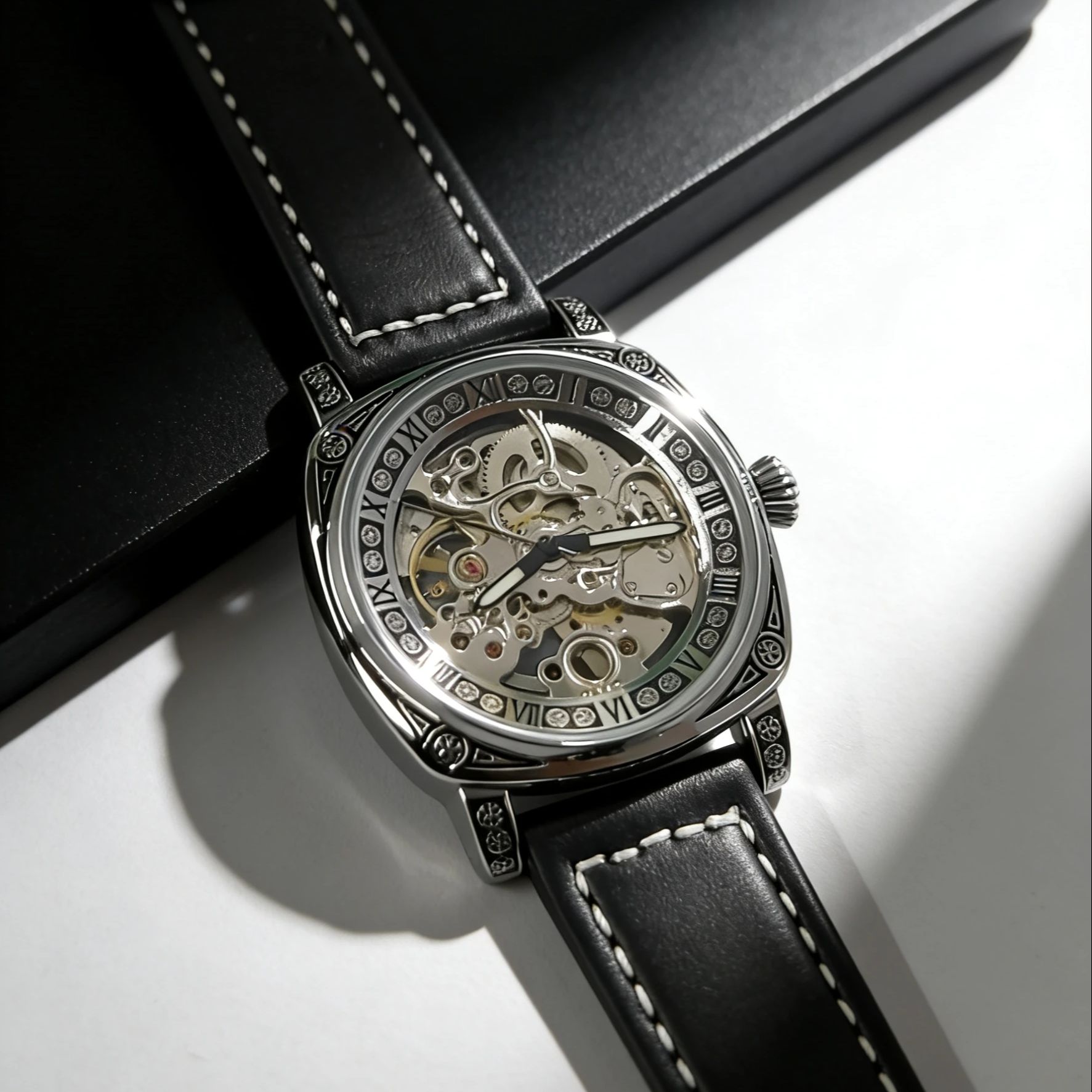 새로운 빈티지 스타일 남성용 스켈레톤 기계식 시계 |  - Luxury Watch It 리뷰 및 가격