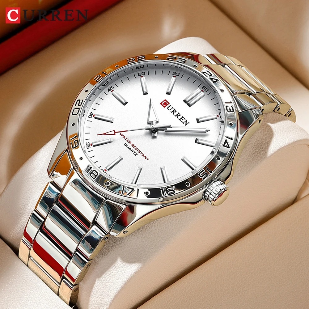 CURREN 8452 실버 화이트 선물용 쿼츠 비즈니스 - Luxury Watch White 리뷰 및 가격