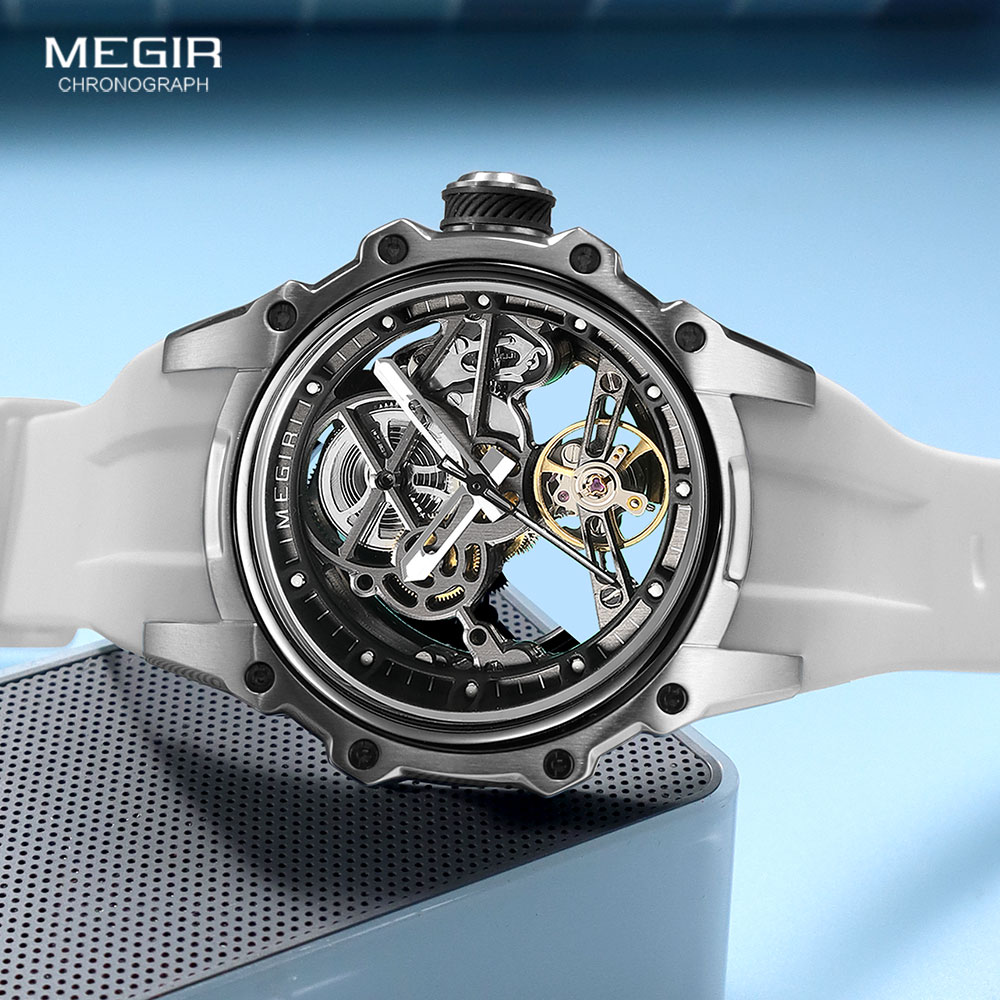 MEGIR 스포츠 남성용 자동 기계식 시계, 패션 스테 - Luxury Watch White 리뷰 및 가격