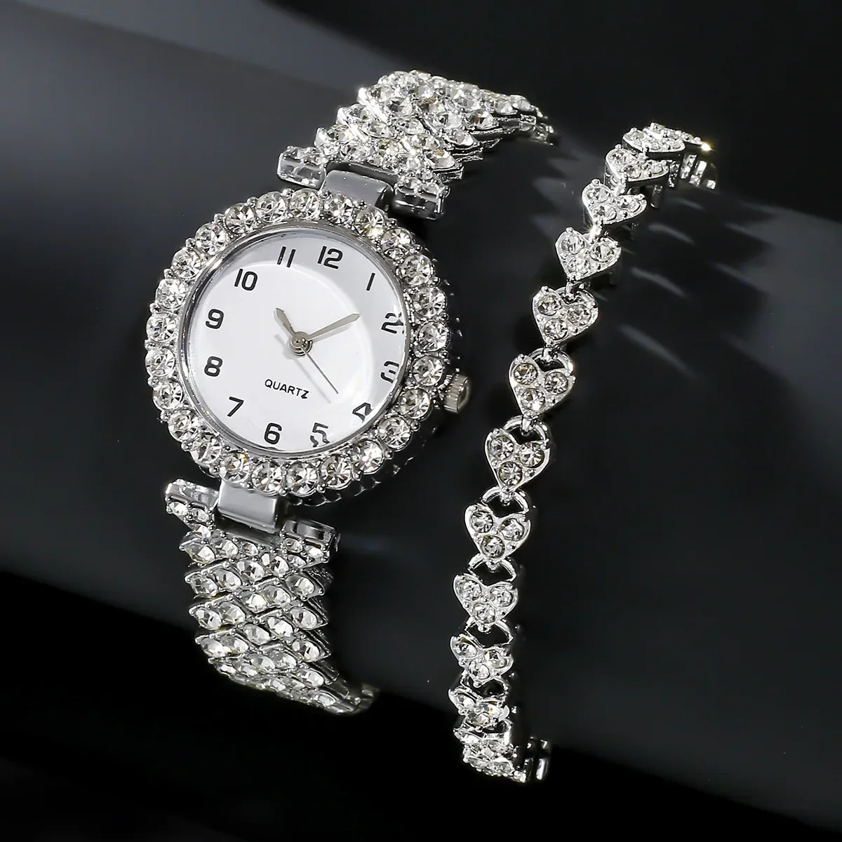 1개/2개 고급 패션 여성 시계 세트 실버 스트랩 여성 - Luxury Watch Strap 리뷰 및 가격