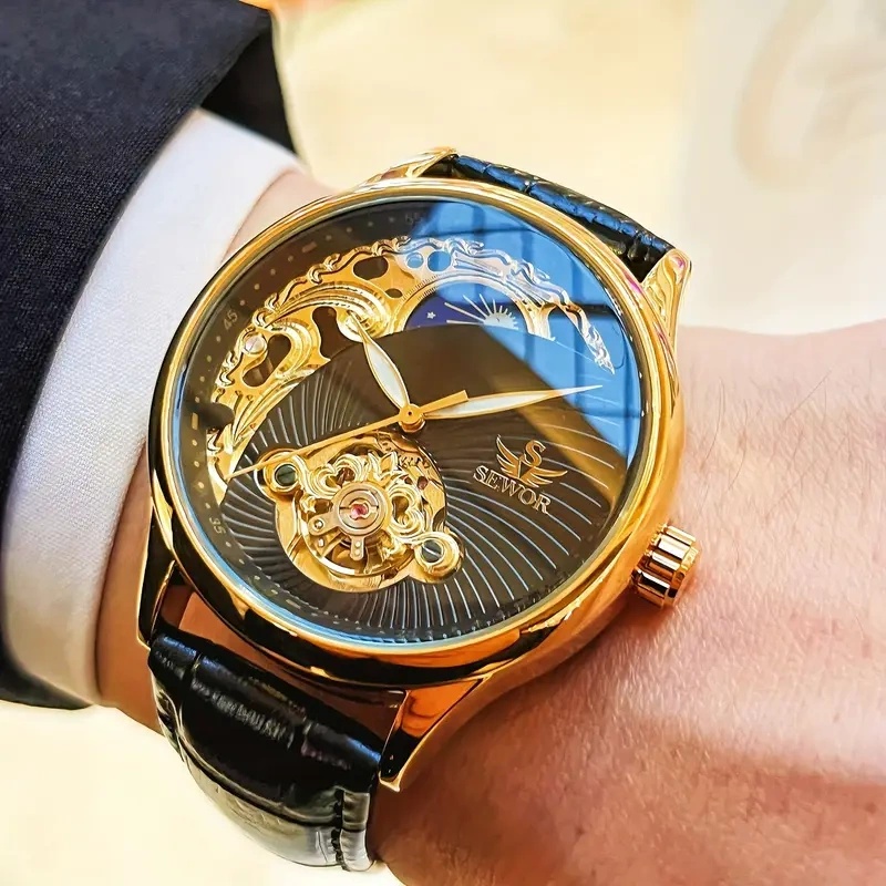 고급스러운 남성용 오토매틱 기계식 시계, 스켈레톤 디자 - Luxury Watch It 리뷰 및 가격