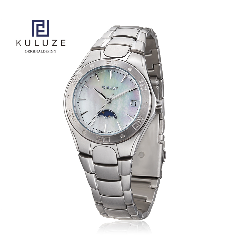 KULUZE 여성용 티타늄 레이디 시계, 스위스 론다  - Luxury Watch Moon Phase 리뷰 및 가격